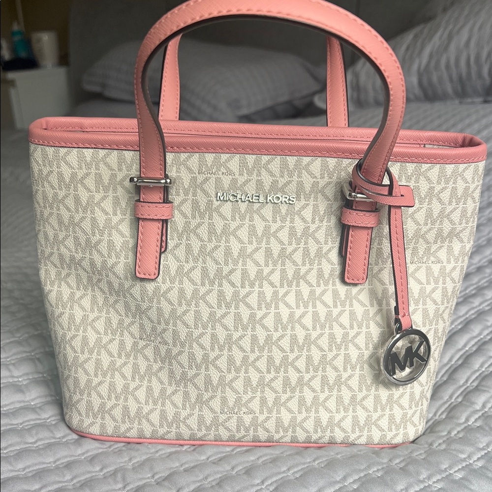 Michael Kors Pink and Cream Signature Tote